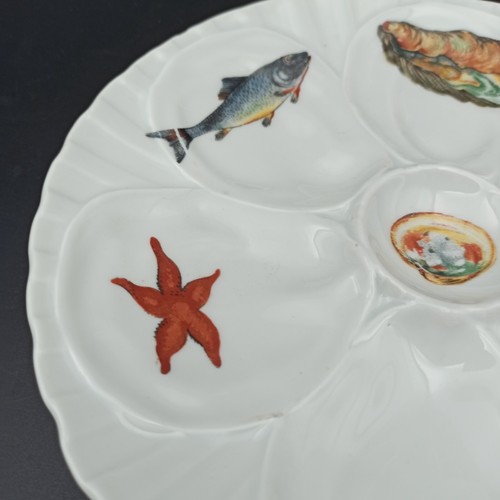 ANTIQUE MAJOLICA OYSTER PLATE IN PORCELAIN PILLIVUYT n°4 - Picture 4 of 16