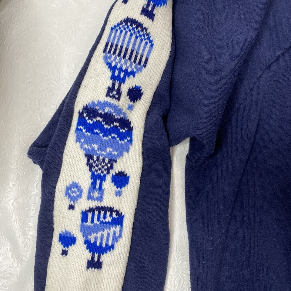 Vintage In The Air Hot Air Balloon Catalog Sweatshirt Blue 2XL w