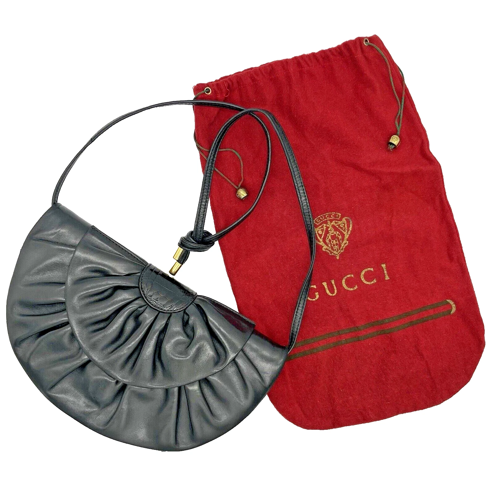 Sac bandoulière vintage GUCCI en cuir authentique du Japon