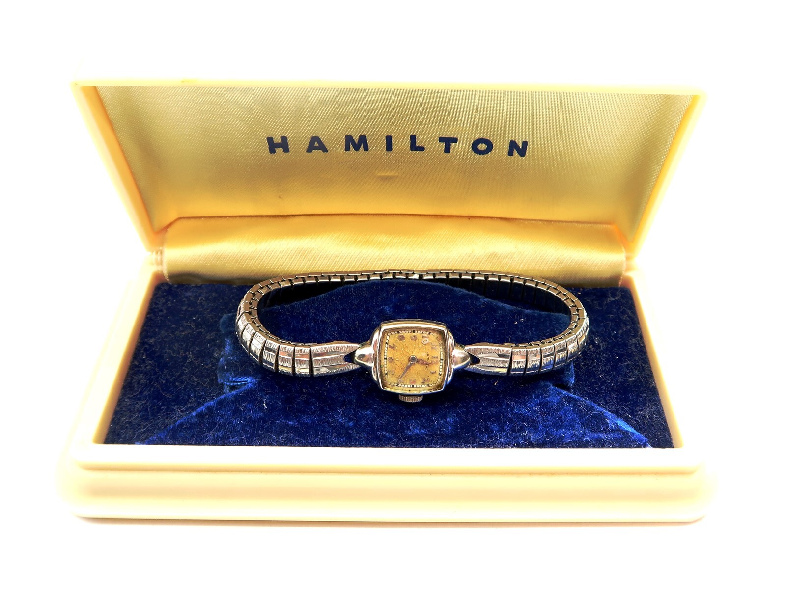 Vintage HAMILTON Windup Womens Watch 14K Gold Filled with Case 15mm ~ WORKING