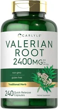 Valerian Root Capsules 2400mg | 240 Count | Non-GMO, Gluten Free | by Carlyle