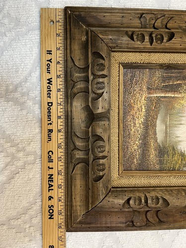 Original MCM Landscape Oil Painting On Board By Jim Grady Framed 16 ½”x18 ½” - Picture 5 of 5