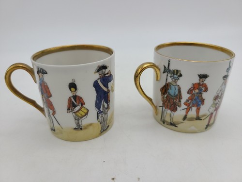 2 Suisse Langenthal Demitasse Cups Hand Painted Serviceman Uniforms - Picture 4 of 6