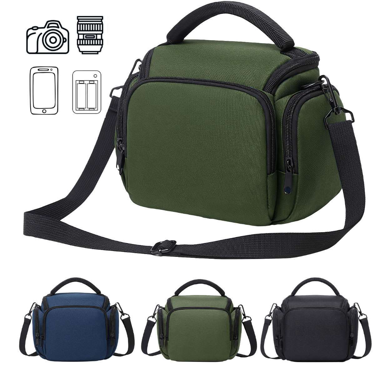 Camera Shoulder Bag Crossbody Waterproof Protective Case for Canon Nikon Sony US