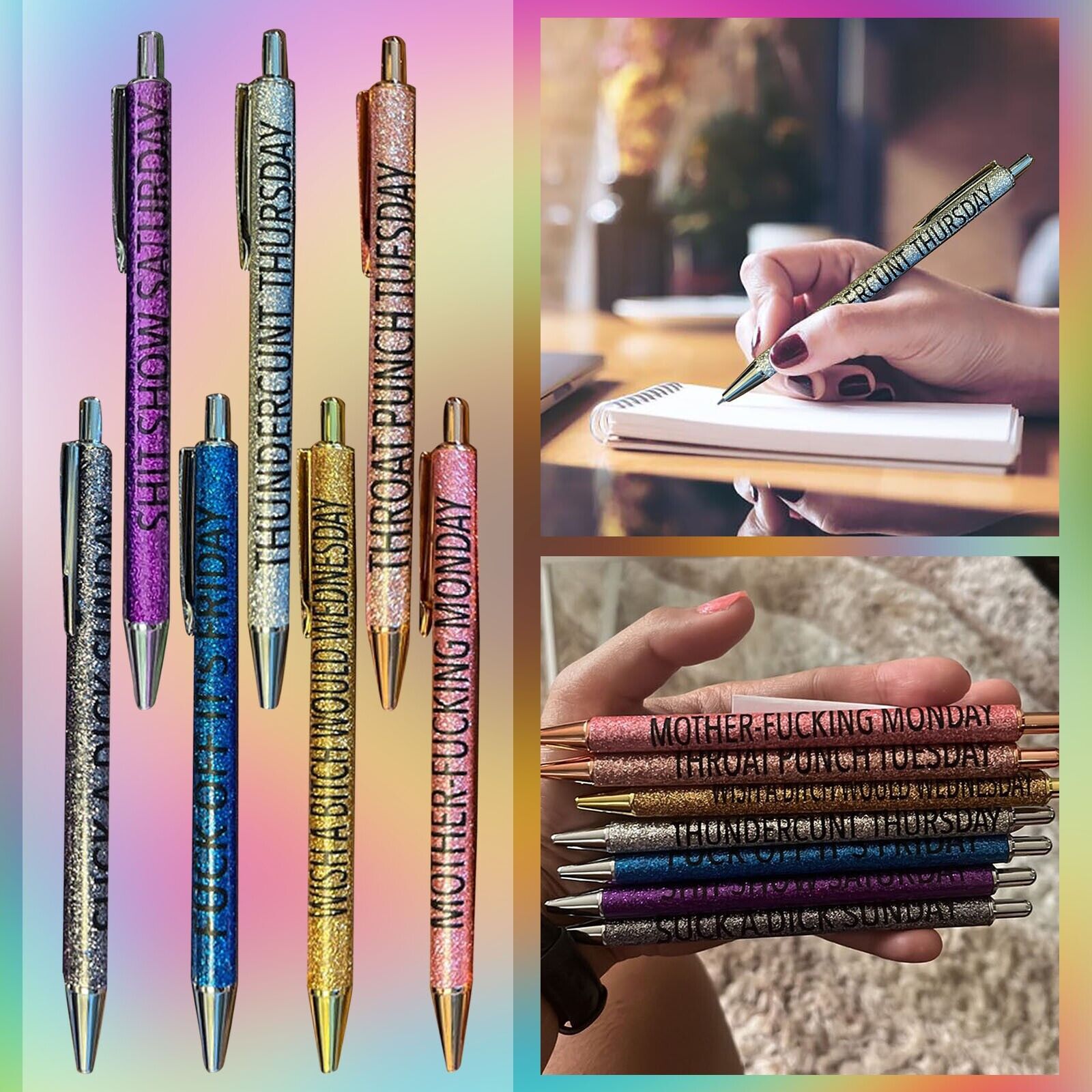 Gel Pen One Week Fun Ballpoint Pen Colorful Pens | eBay