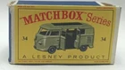 1961-1965 Lesney Matchbox Original D1 Box N°34 VW Caravette Camper Container
