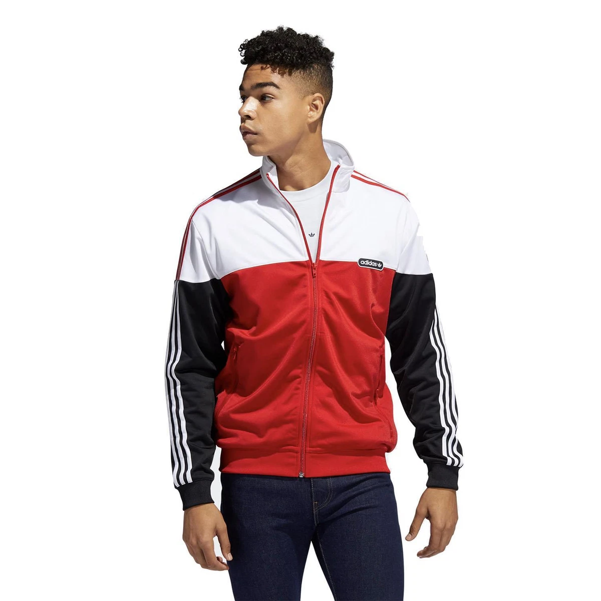 adidas ORIGINALS MENS SPLIT FIREBIRD TRACK TOP RED WHITE RETRO 80S NEW OG | eBay