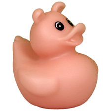 Farm Animal Rubber Duck Peach Pink Floppy Ear Pig Classic Floating Bath Toy 2"