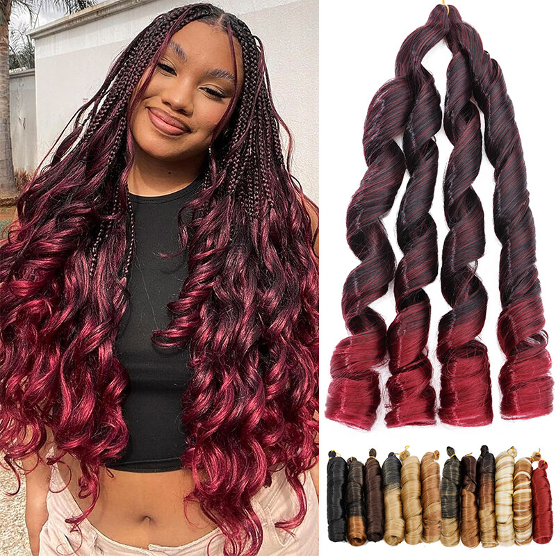Extensiones trenzadas DE FRENCH CURLS extensión de pelo rizado cola de caballo