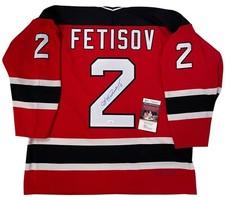 VIACHESLAV SLAVA FETISOV SIGNED 1994 NEW JERSEY DEVILS CCM JERSEY JSA COA XL