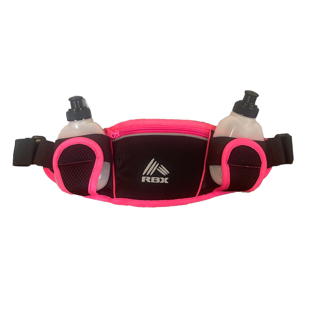 RBX Pink NYLON DUAL HYDRATION ZIPPERED POCKET WATER BOTTLE W