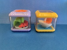 Fisher Price Peek A Boo Blocks Lot Of 2 Vehicles Train & Boat
