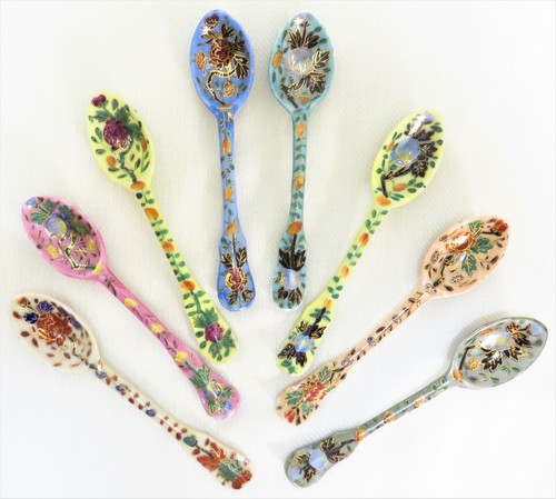 Antique Eight Chinese Gilt Hand Painted Porcelain Spoons - 第 1/10 張圖片