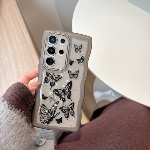 For Samsung S25 S24 A16 A56 Wave Butterfly Case Glitter Flash Foil Phone Cover - Picture 17 of 17