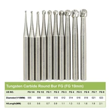Wave Dental Carbide Bur Round Ball Friction Grip High Speed FG 1/4 1/2 4# 6# 8#