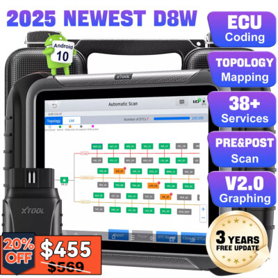 2025 Newest XTOOL D8W Topology Car Coding Full System Diagnostic Scanner Tool