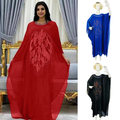 Moroccan Abaya Maxi Dress African Dashiki Farasha Robe Kaftan Dress Islamic New