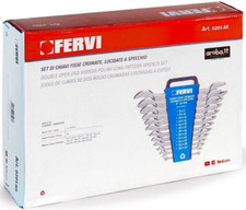 SERIE SET KIT 12 CHIAVI  FISSE CROMATE LUCIDATE A SPECCHIO DA 6 A 32 MM FERVI