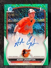 2023 Bowman Chrome 1st GREEN REFRACTOR PROSPECT ROOKIE AUTO Adam Crampton /99