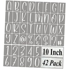 Alphabet Letter Stencils for Painting - 42 Pack Letter and Number 10 Inch