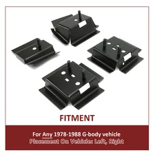 For 78-88 G-Body Buick/Chevy Malibu Regal Bucket Seat Rail Mounting Bracket 4PCS
