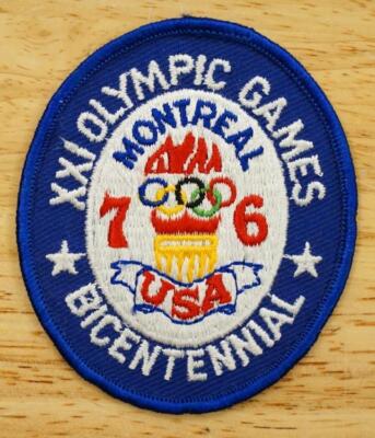 Patch Brodé Ovale - XXIe Olympiade Montréal 1976, États-Unis, Bicentenaire
