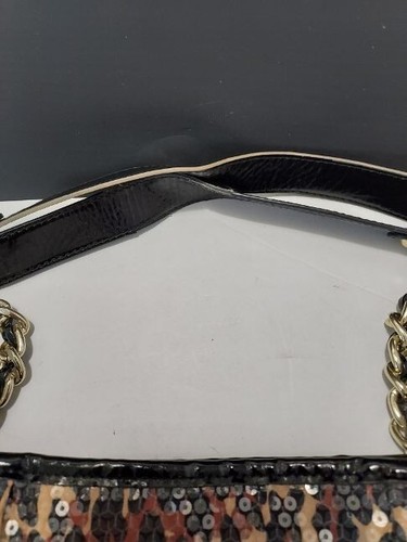 Betsey Johnson Sequin Animal Print Handbag Chain Strap Purse - Purse Bag - - Picture 10 of 15