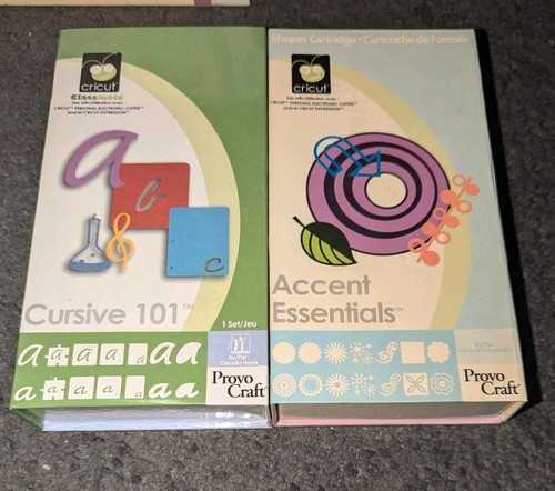 LOT OF 9 CRICUT PROVO CRAFT CARTRIDGE SHAPES SPORTS CURSIVE MUCH MORE - Picture 4 of 6