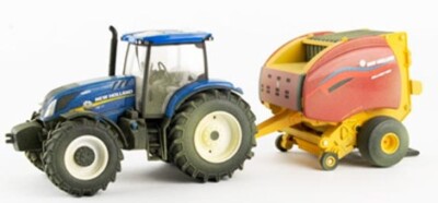 ERTL - Tracteur version sali avec presse NEW HOLLAND Roll-Belt 560