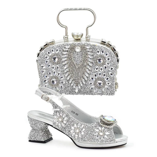 Bags and Shoes with Rhinestones Latest Design Italian New Lady Shoes Luxury Sets - Picture 25 of 25