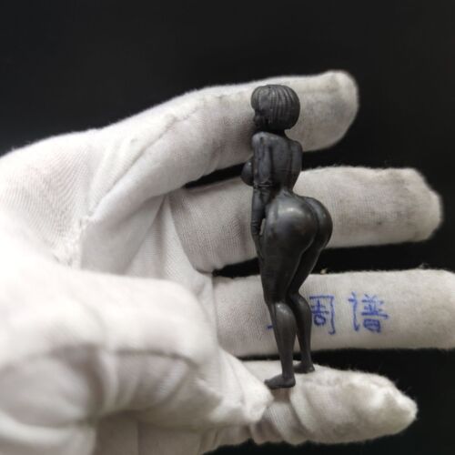 Schwarz Massiv Bronze Erwachsene Handwerk Akt Sexy Fett Ass Modell Statue Ornamente - Bild 1 von 5