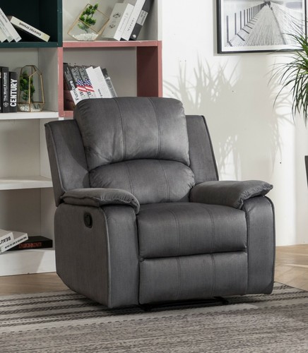 GREY High Grade Fabric Material Recliner Reclining Sofa Suite Armchair 31 QUEST - Picture 19 of 19