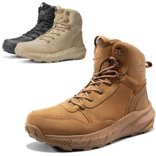 Men's 8" Military Boots Lightweight Side Zipper Motorcycle Combat Tactical Boots