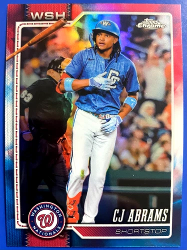2026 Topps Chrome CJ Abrams #243 Red White & Blue Refractor
