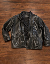 Vintage Mirage Black Leather Jacket Mens