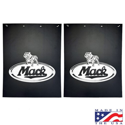 #ad Mack Mud Flaps Poly 24β X 30β MACK Bulldog Logo pair Black $80.00