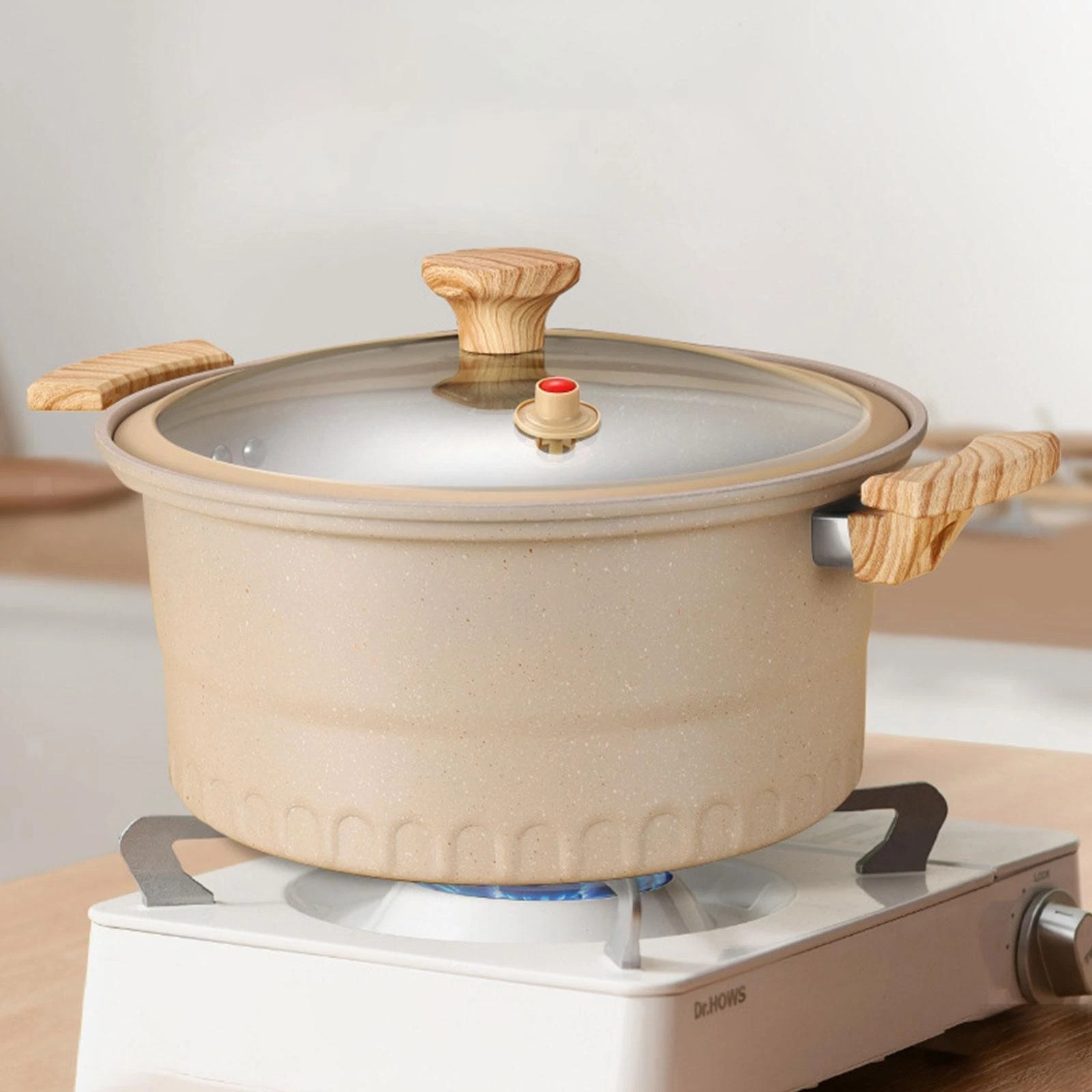 Simmer Pot Slow Cooker Portable Saucepan with Lid Multifunction Energy Gathering