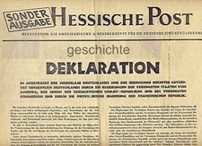 Wydanie specjalne, Poczta Heska: Deklaracja. Warunki, w maju 1945 roku !!!