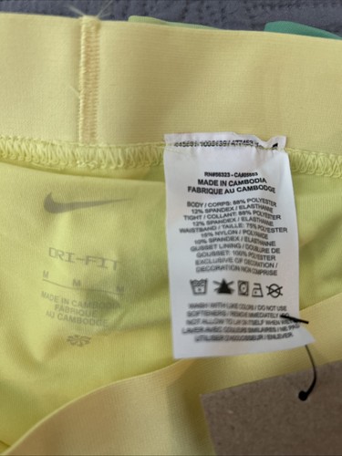 Girls New Nike Dri-Fit Court Victory Skort Lined Yellow Green Size Medium - Picture 4 of 5