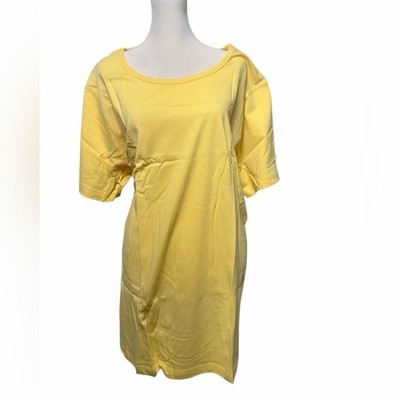 Woman Within Plus Size 2X Yellow Cotton Short Sleeve Tee   New - Size 26/28