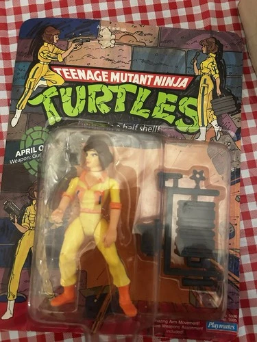 1988 TMNT April O’Neil MOC No Stripes 10-Back Playmates Vintage Rare