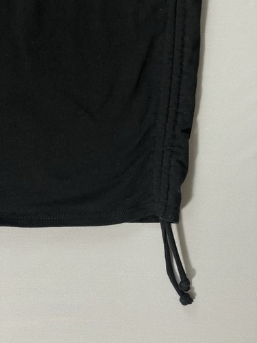 Full Tilt Cinch Side T Shirt Dress Girls Large Black Bodycon Ruched Basic Casual - Picture 3 of 13