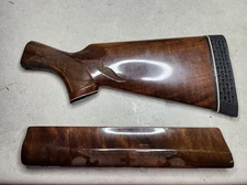 Vtg. Remington 1100 12ga Walnut Trap Stock & Forend Early Fleur De Lis Checkered