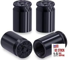 4PCS Bullet Shell Tire Valve Stem Caps, Aluminum Alloy Car 4 pcs Bullet-Black