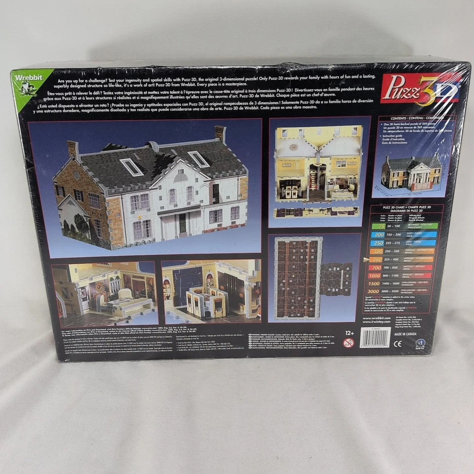 New 2002 ELVIS PRESLEY Graceland PUZZ 3D Wrebbit Puzzle 350 Pieces 3D SEALED - Image 2 of 4