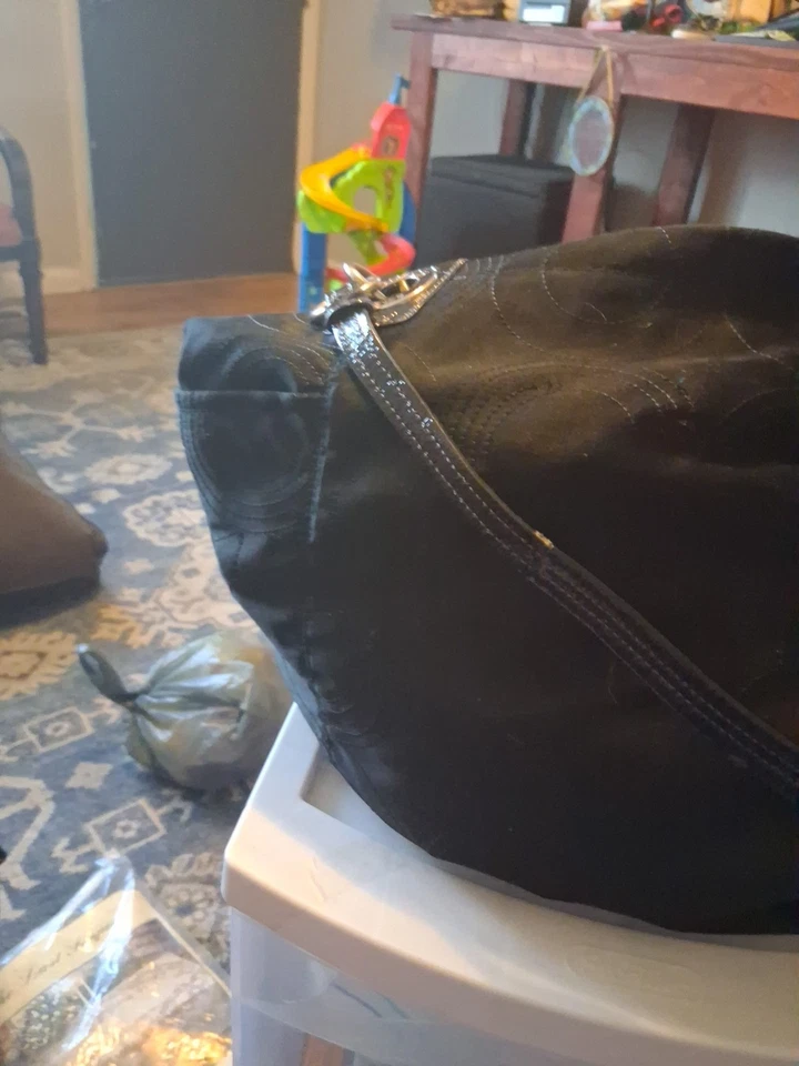 Y2K COACH ALEX OP Art Blackquilted Tote Slouchy Hobo Slight Wear On One Handle - Image 3 of 4