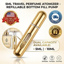 5ml 10ml Mini Perfume Atomizer Refillable Bottom Fill Portable Travel Spray Jar