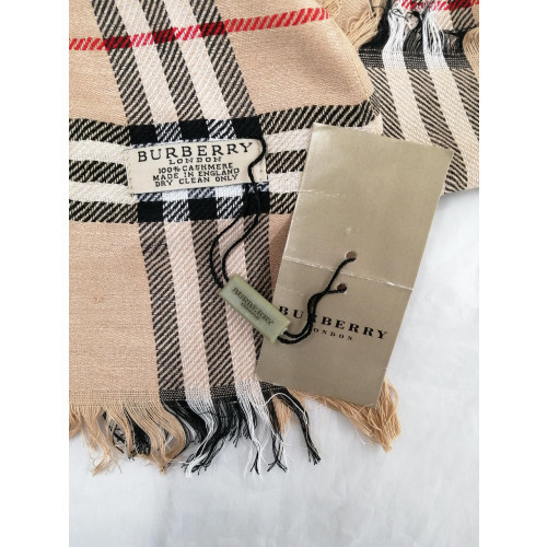 【送料&関税込】Burberry Foulard Burberry Reversible Check Wool Silk Scarf 8084653
