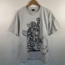 90s Taz Looney Tunes Atlanta Braves MLB Baseball Gray Graphic T-Shirt Sun Sports