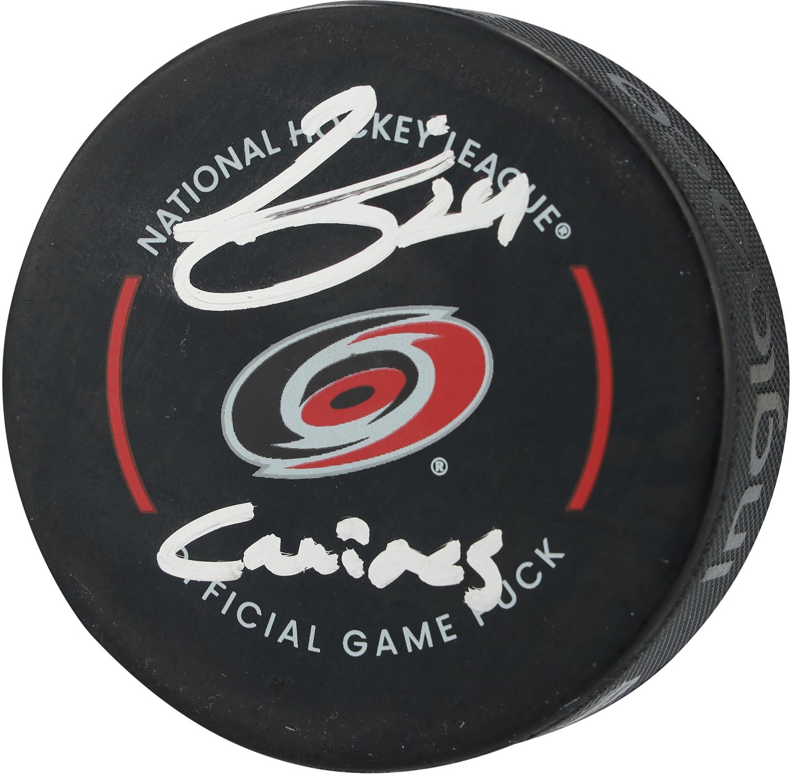 Seth Jarvis Carolina Hurricanes Signed Official Game Puck with "Caniacs" Insc